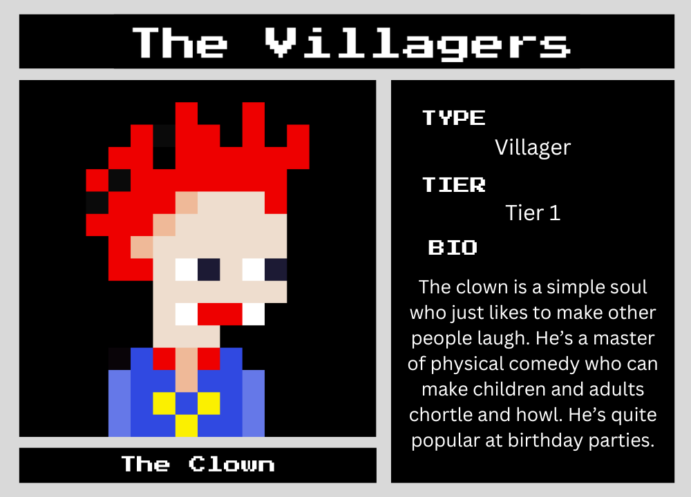 The Clown biography card